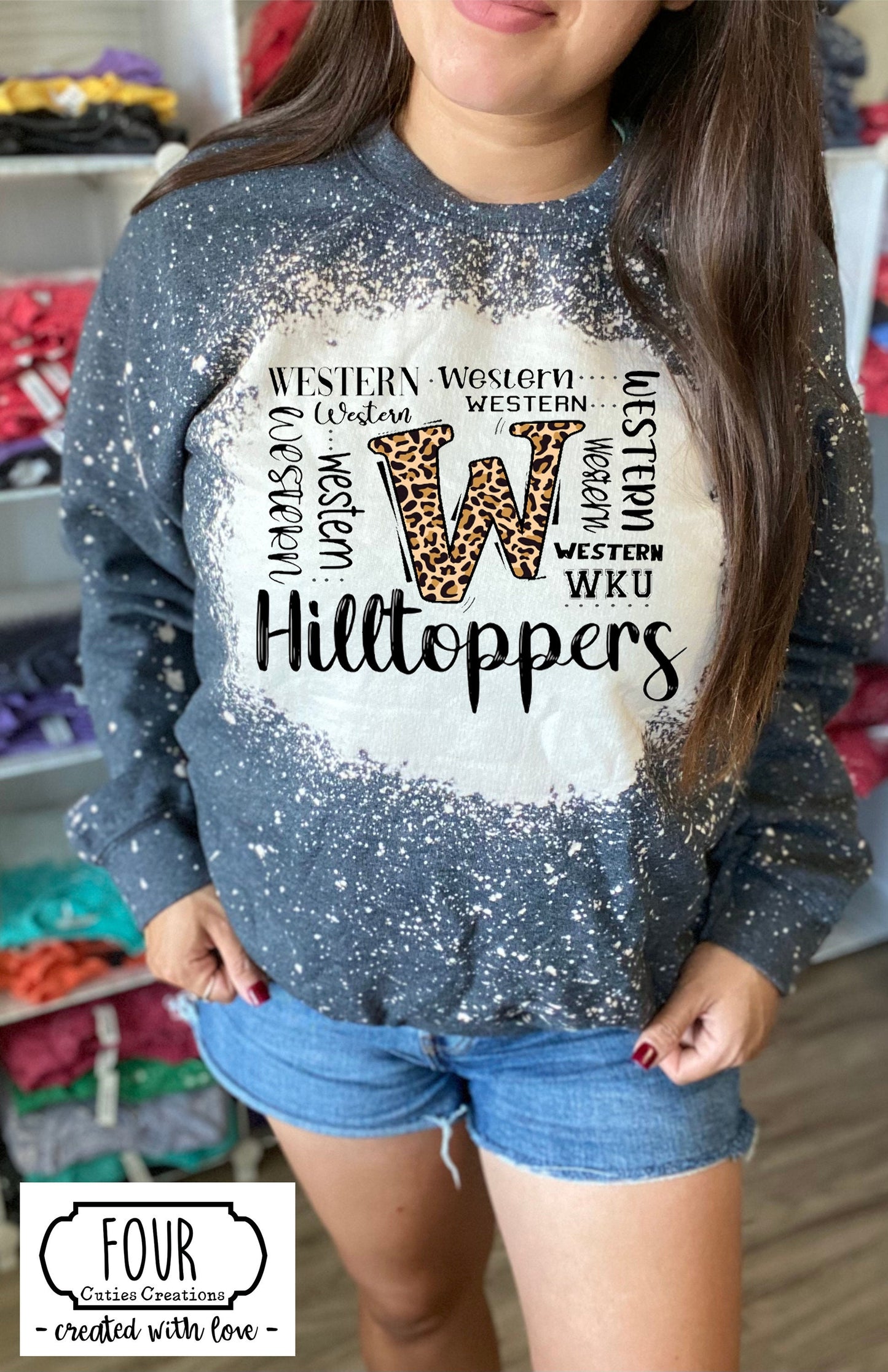 WKU (Western Kentucky University) Bleached or Solid Tee and Sweatshirt