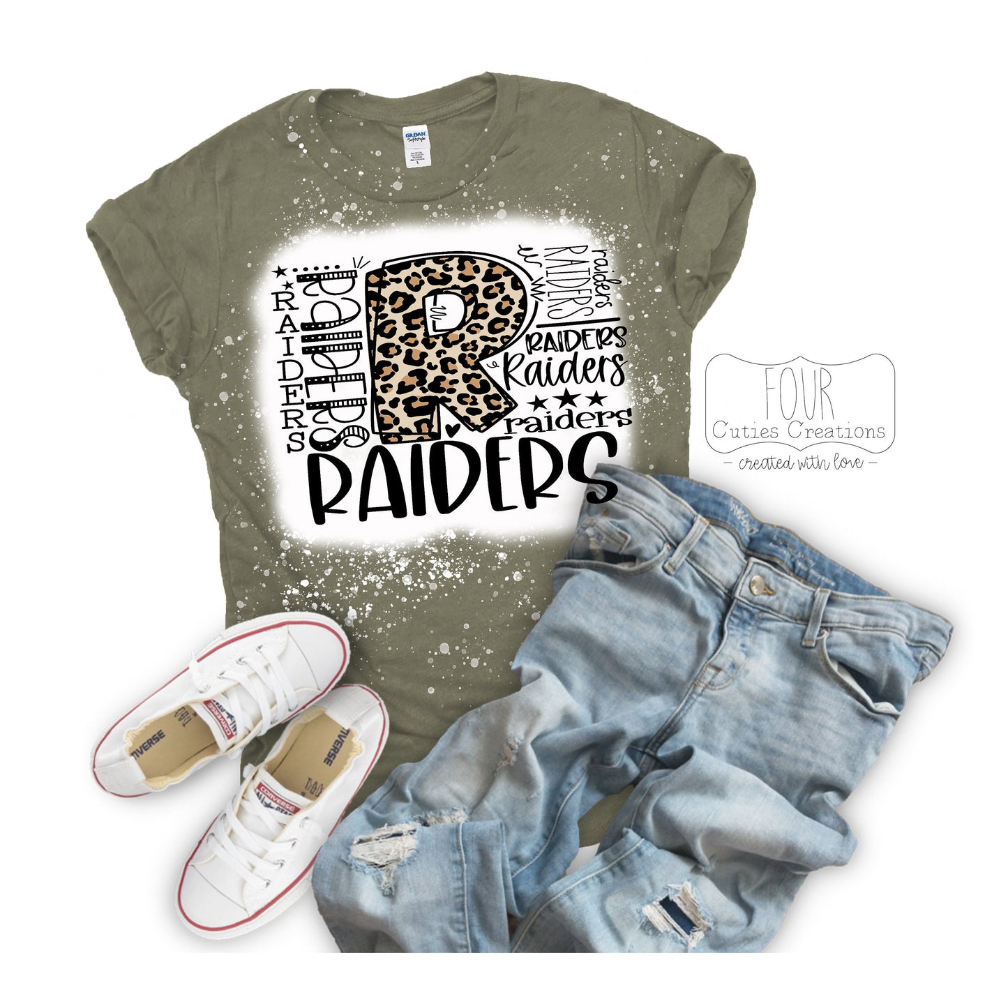 Raiders Bleach Dye Tee