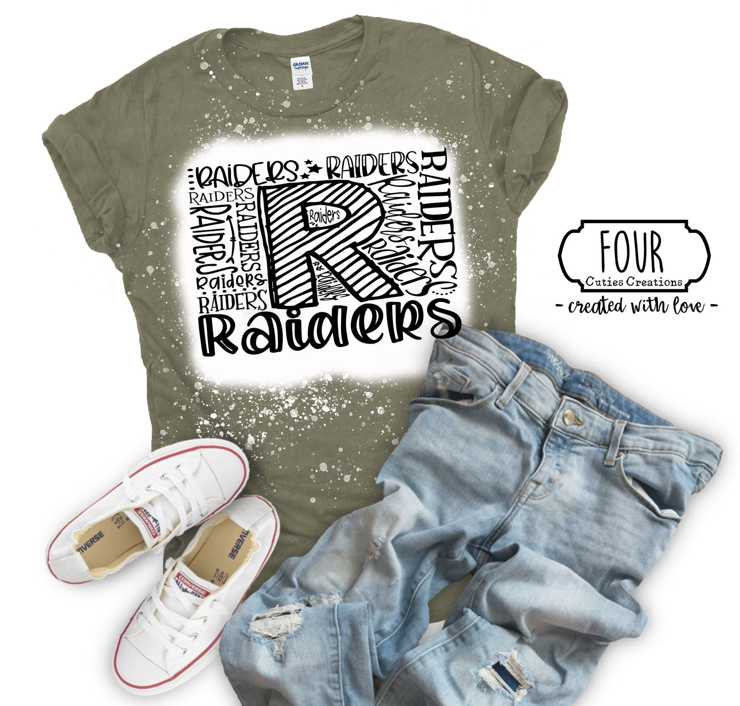 Raiders Bleach Dye Tee