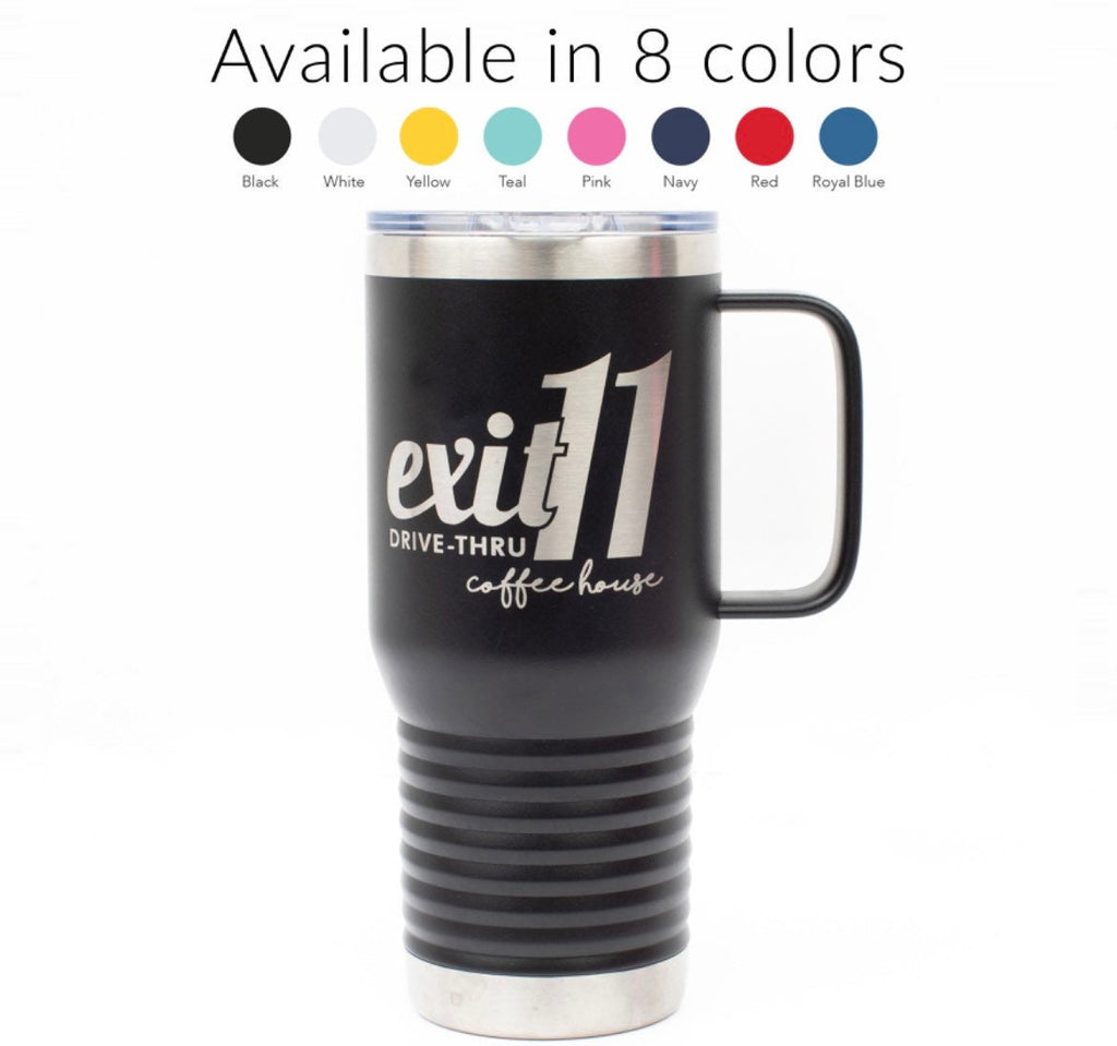 Monogrammed Stainless Steel Tumbler with Handle