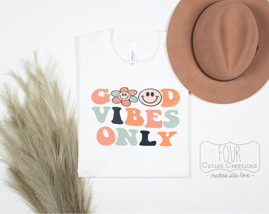 Good Vibes Only Retro Inspired Tee