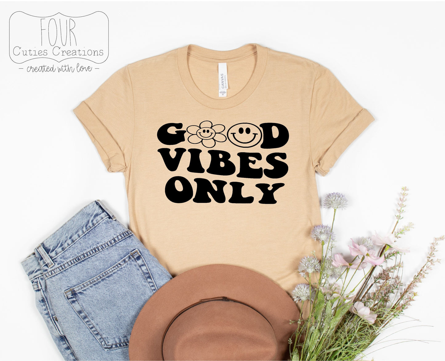 Good Vibes Only Retro Inspired Tee
