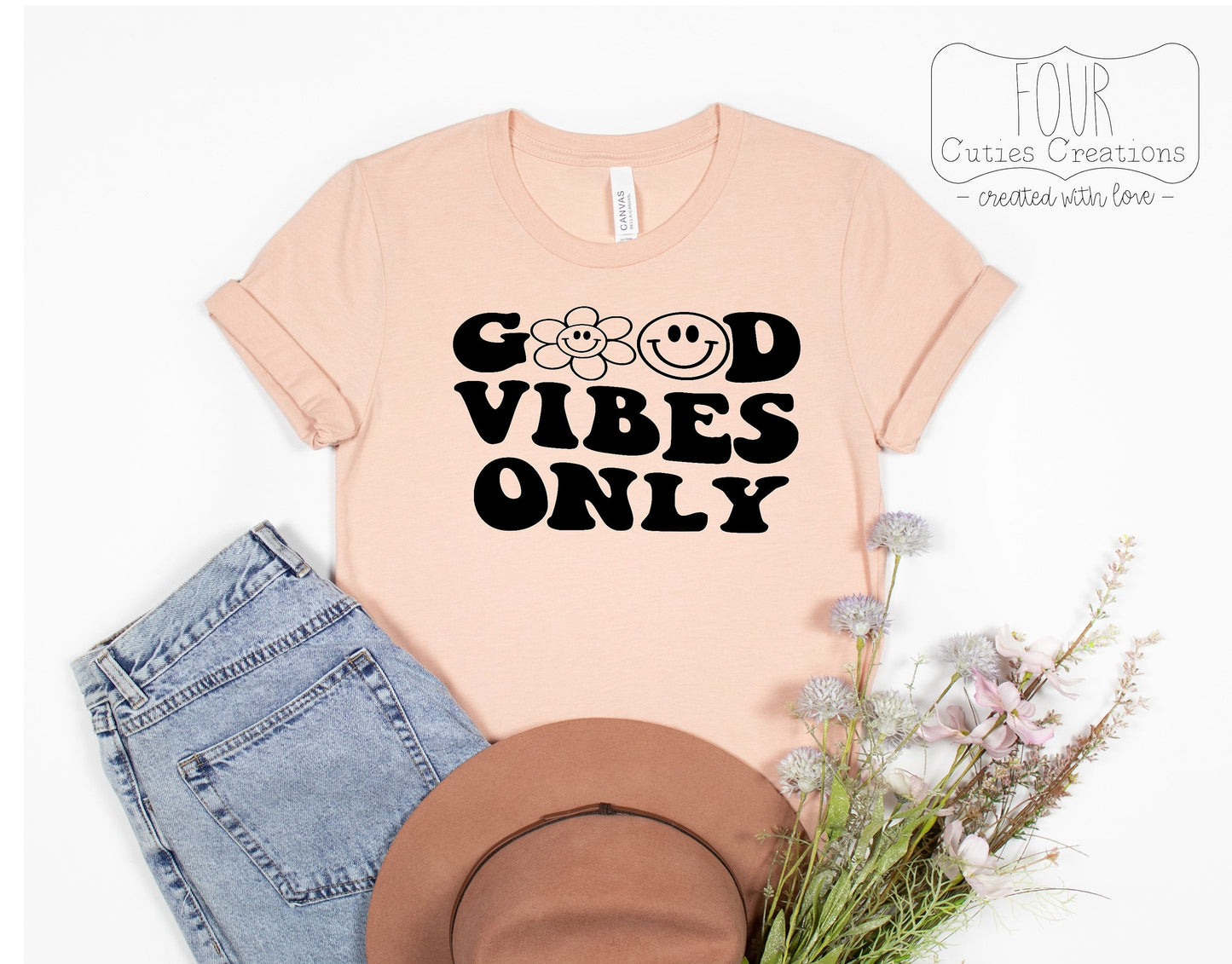 Good Vibes Only Retro Inspired Tee