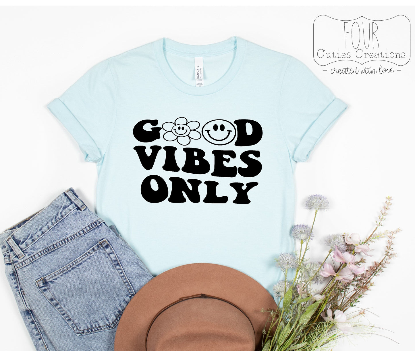 Good Vibes Only Retro Inspired Tee