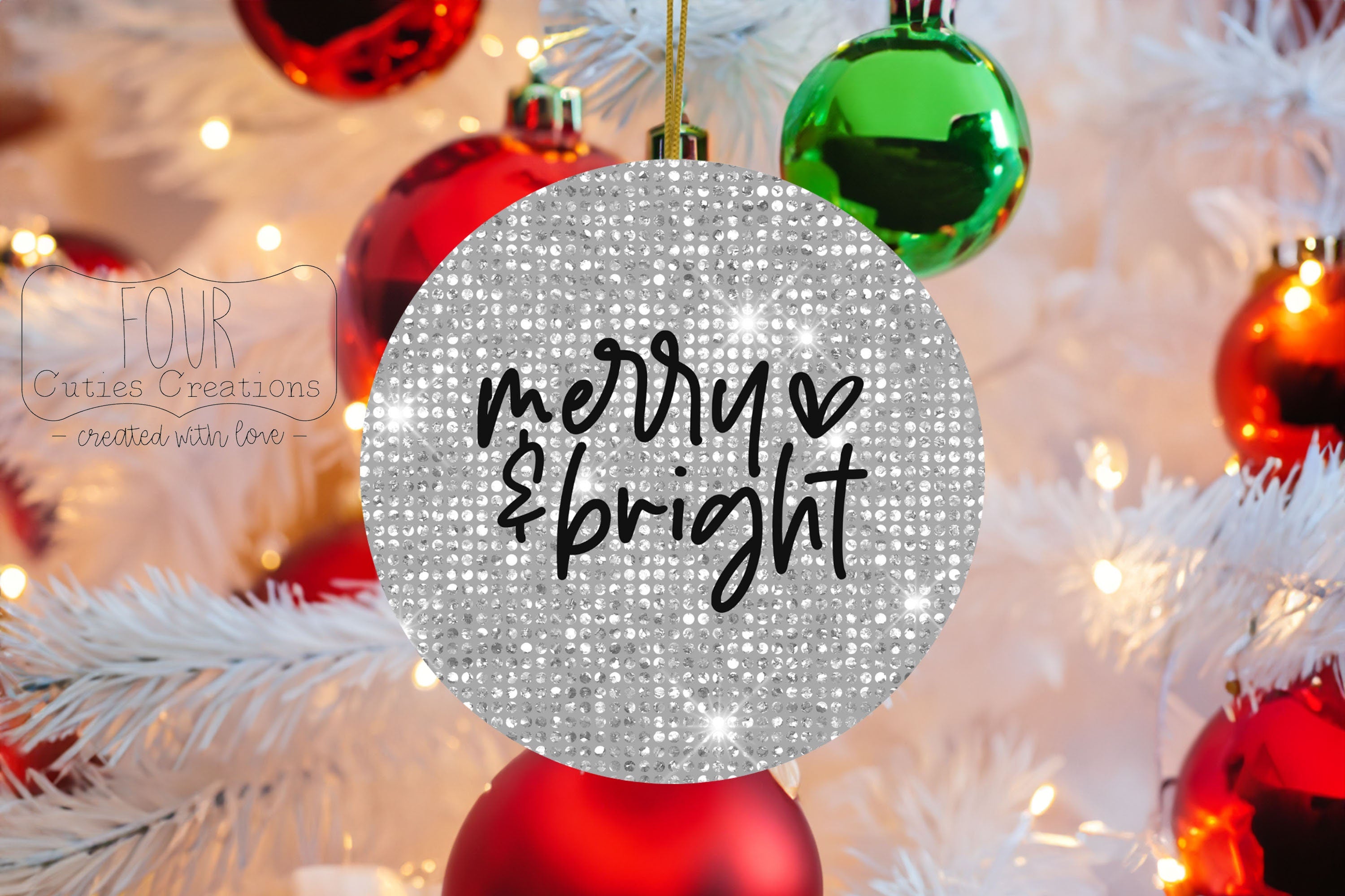 Merry and Bright Rhinestone Ornament