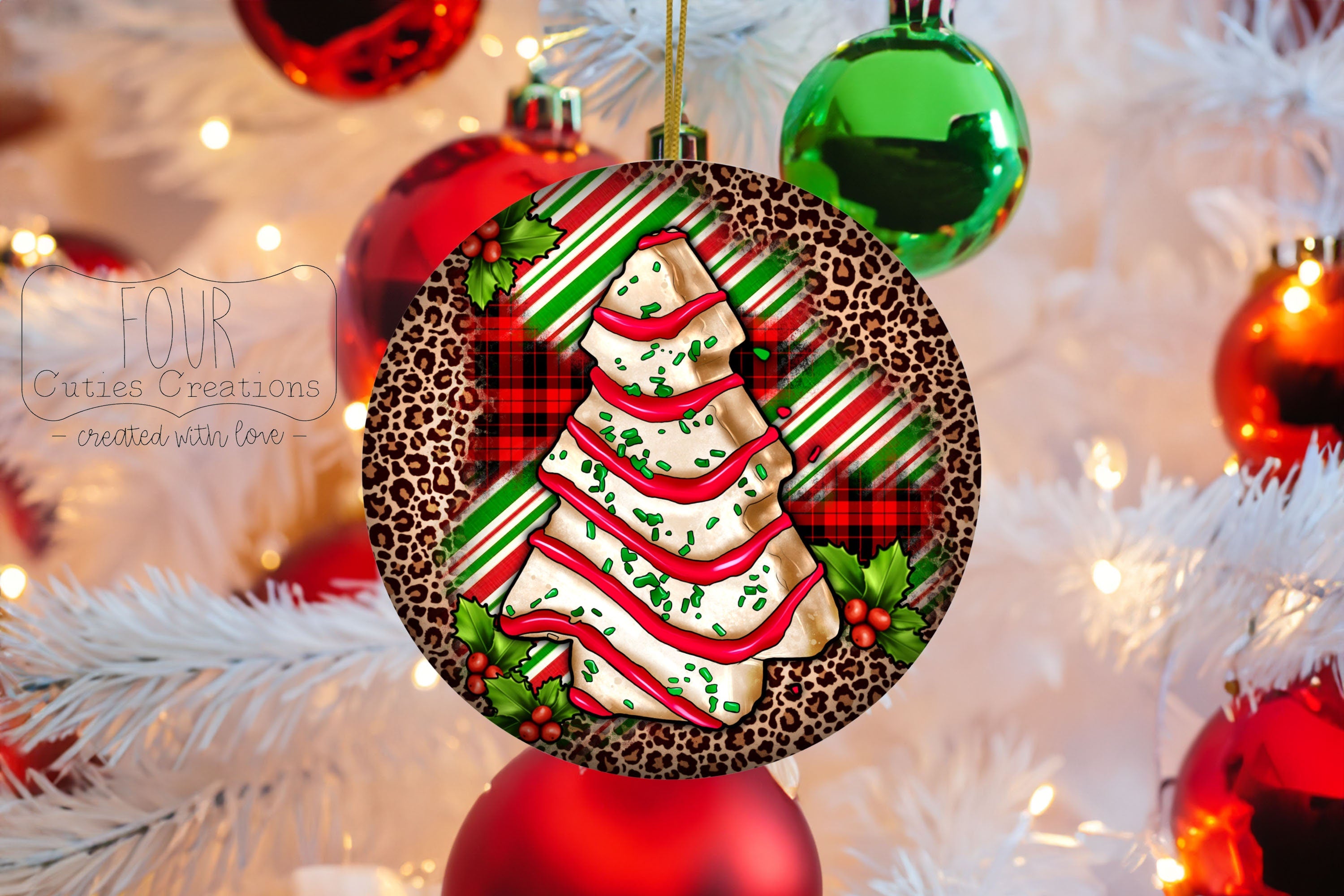 Leopard Snack Cake Tree Ornament