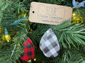 plaid faux leather earrings