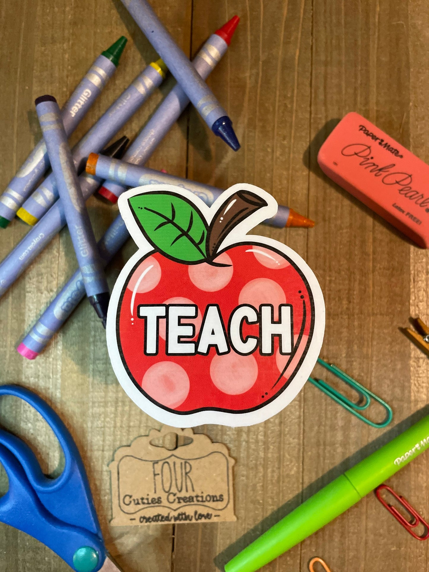 Teacher Apple Sticker or Magnet