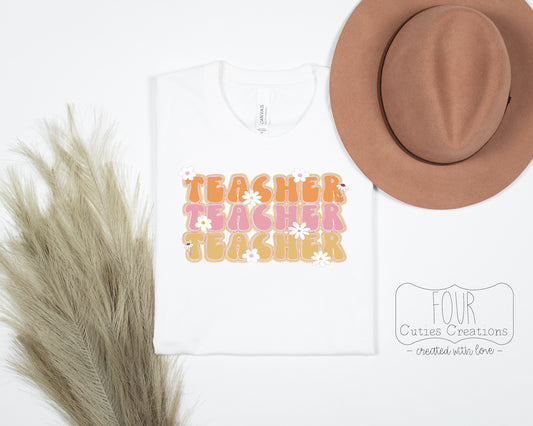 Retro Daisy Teacher Tee