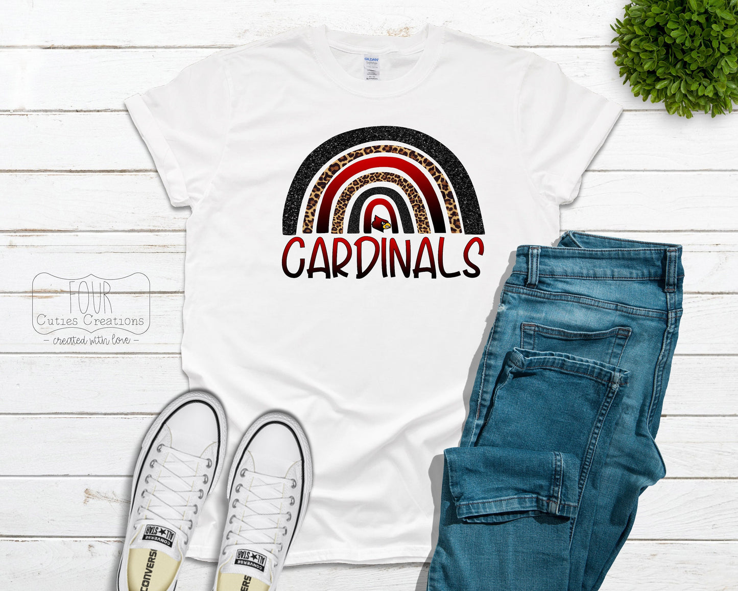 Cardinals Rainbow (bleached or solid) Tee