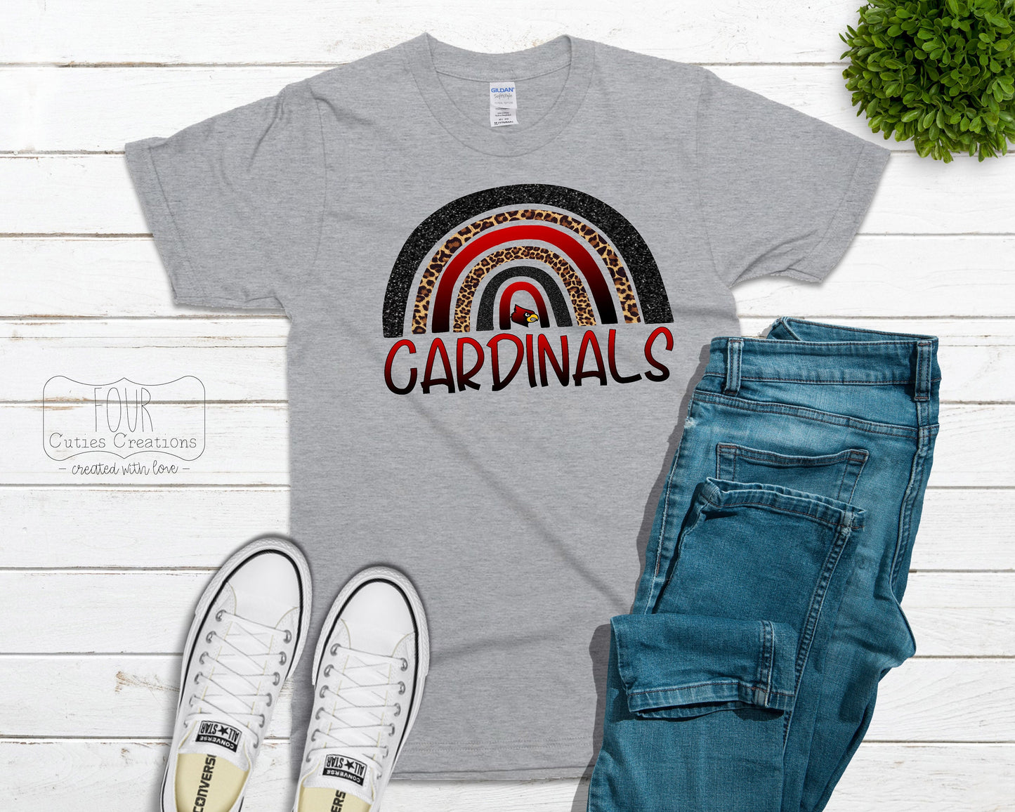Cardinals Rainbow (bleached or solid) Tee