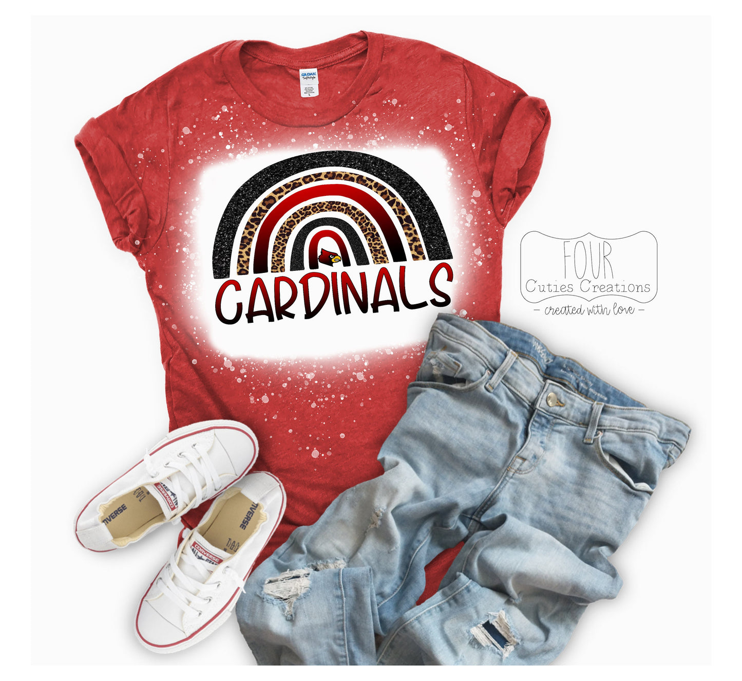Cardinals Rainbow (bleached or solid) Tee