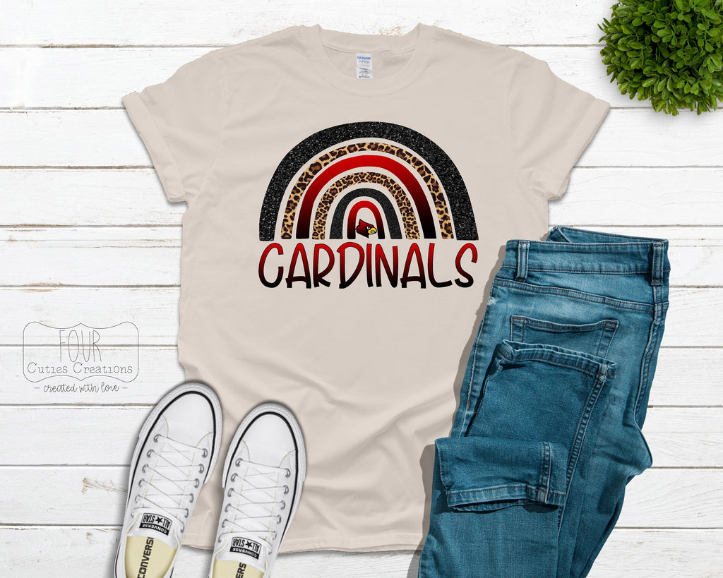 Cardinals Rainbow (bleached or solid) Tee