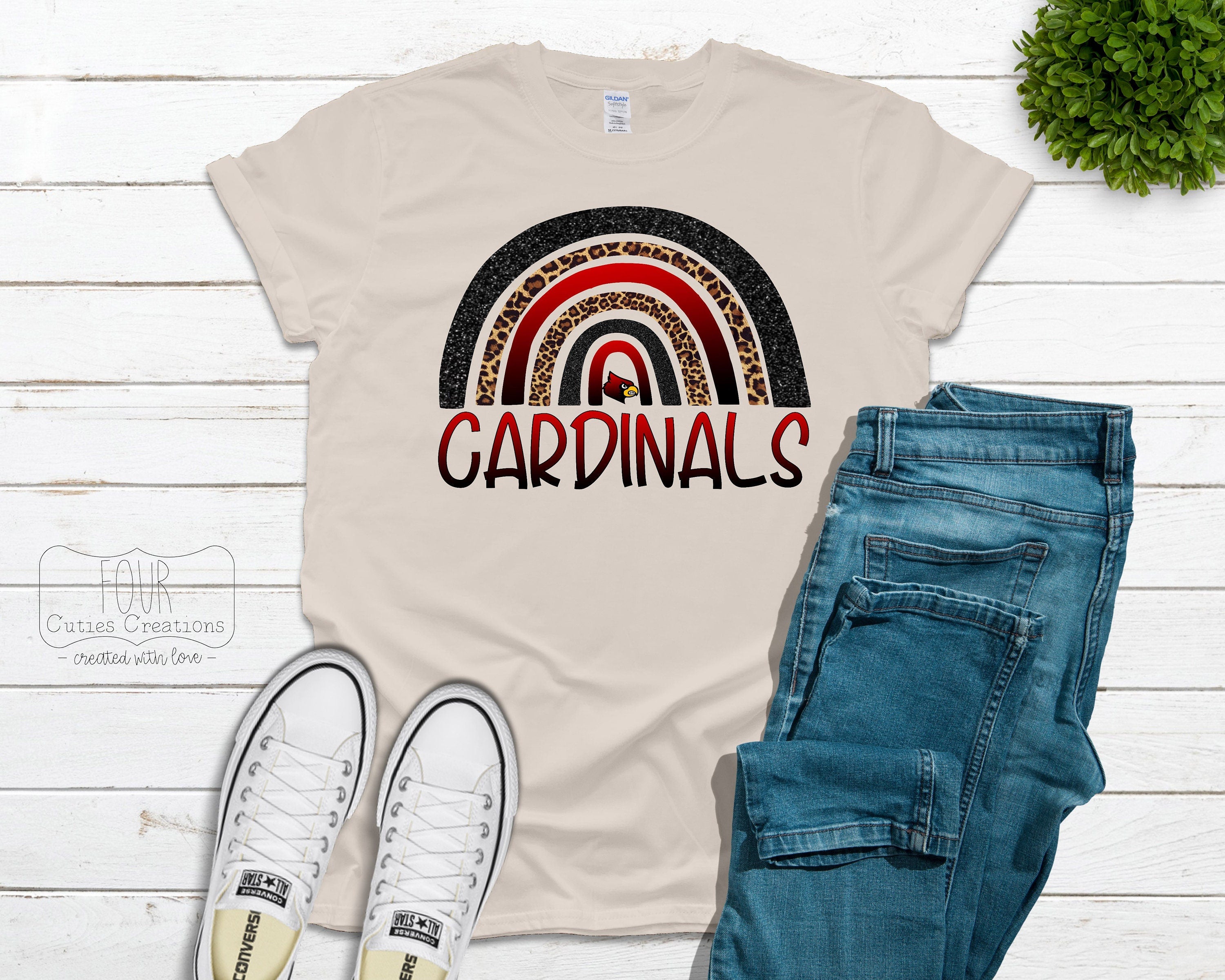 Cardinals Rainbow (bleached or solid) Tee