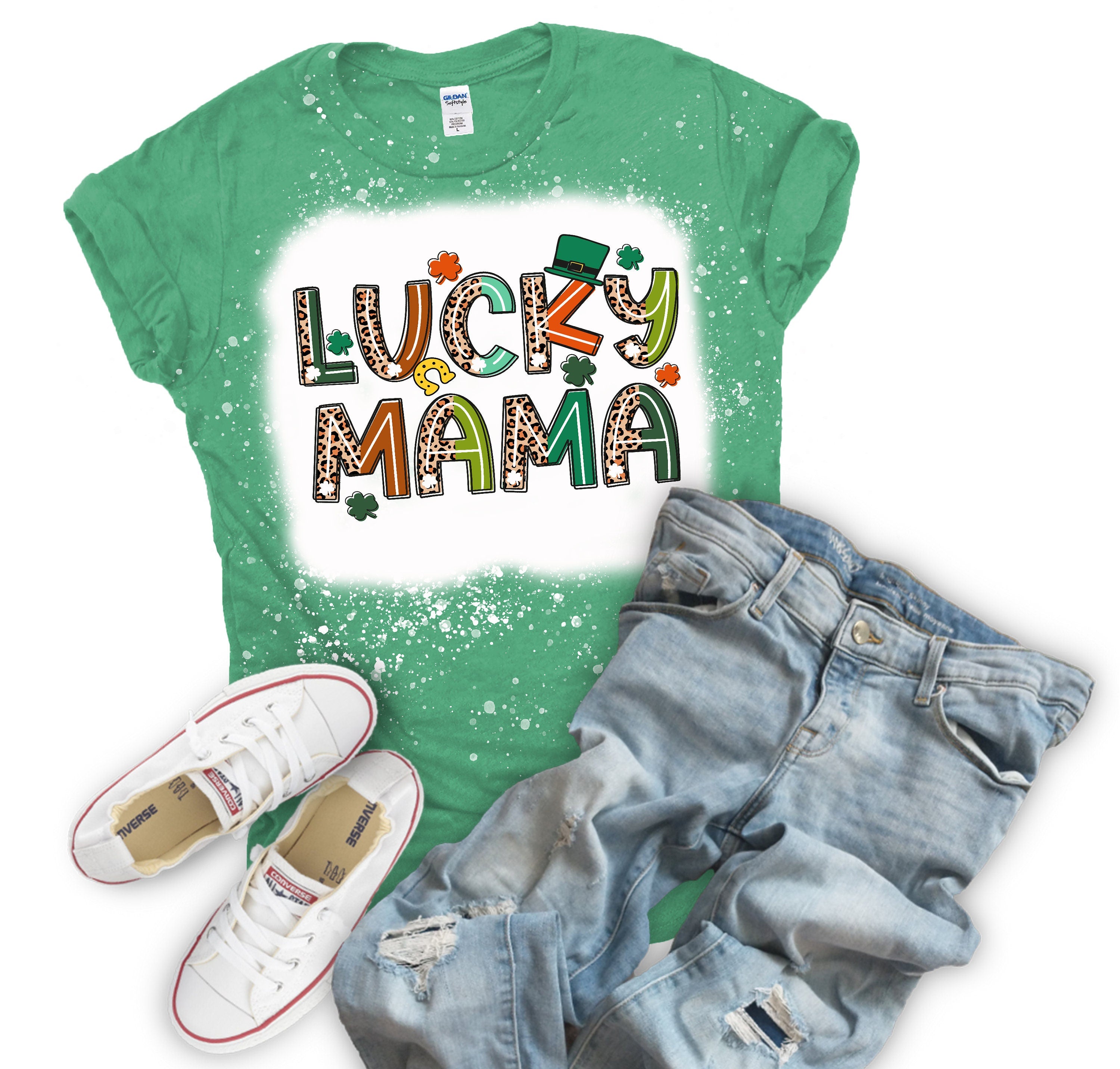 Lucky Mama (Bleached or Solid) Tee