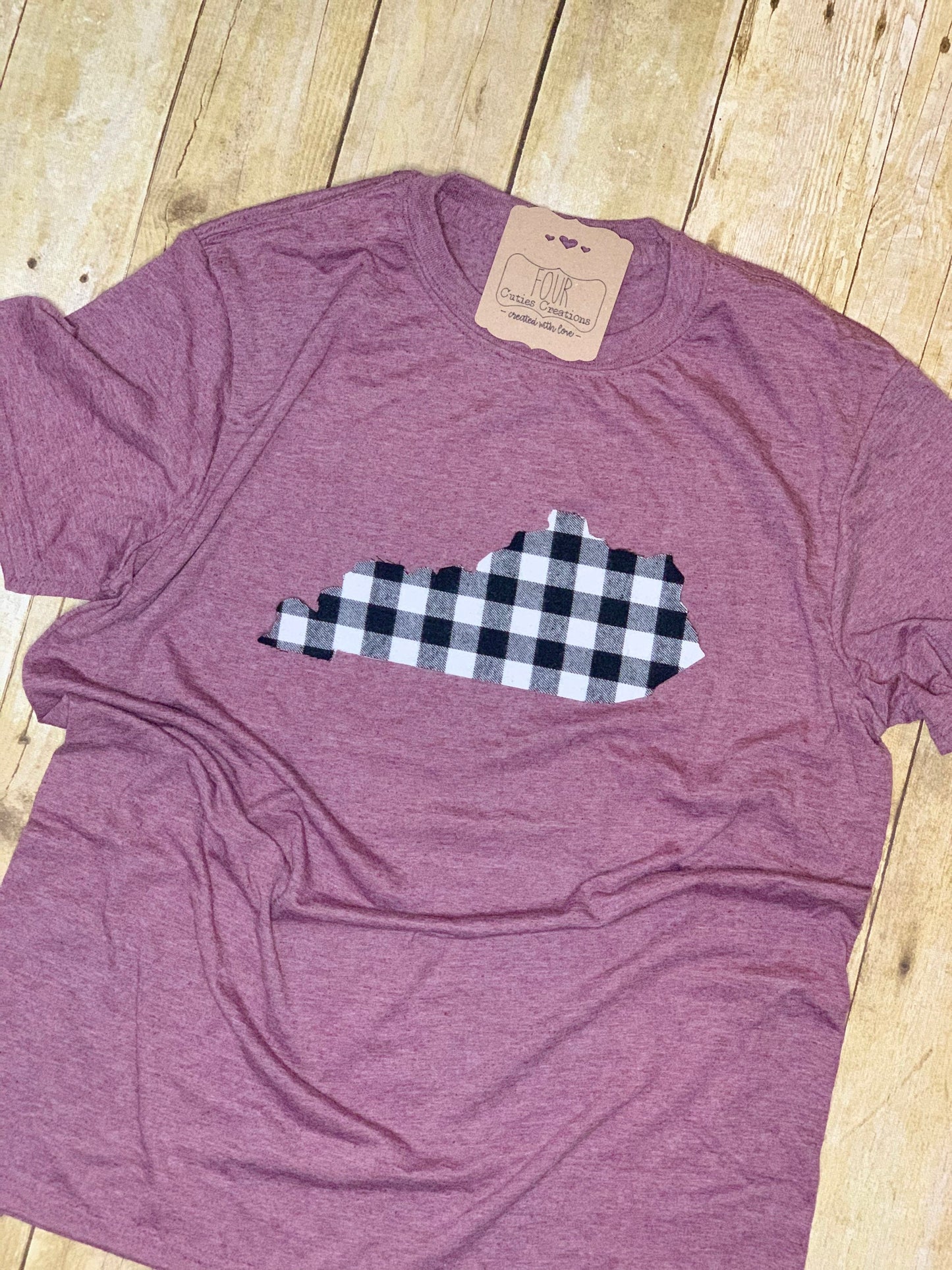 KY State Plaid Applique Tee