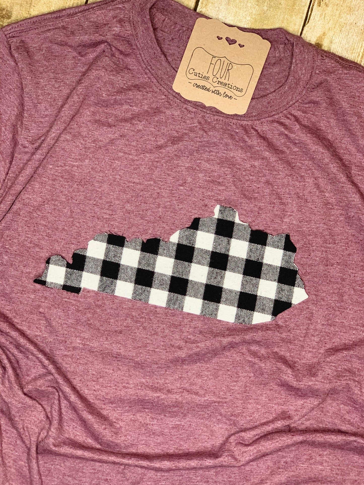 KY State Plaid Applique Tee