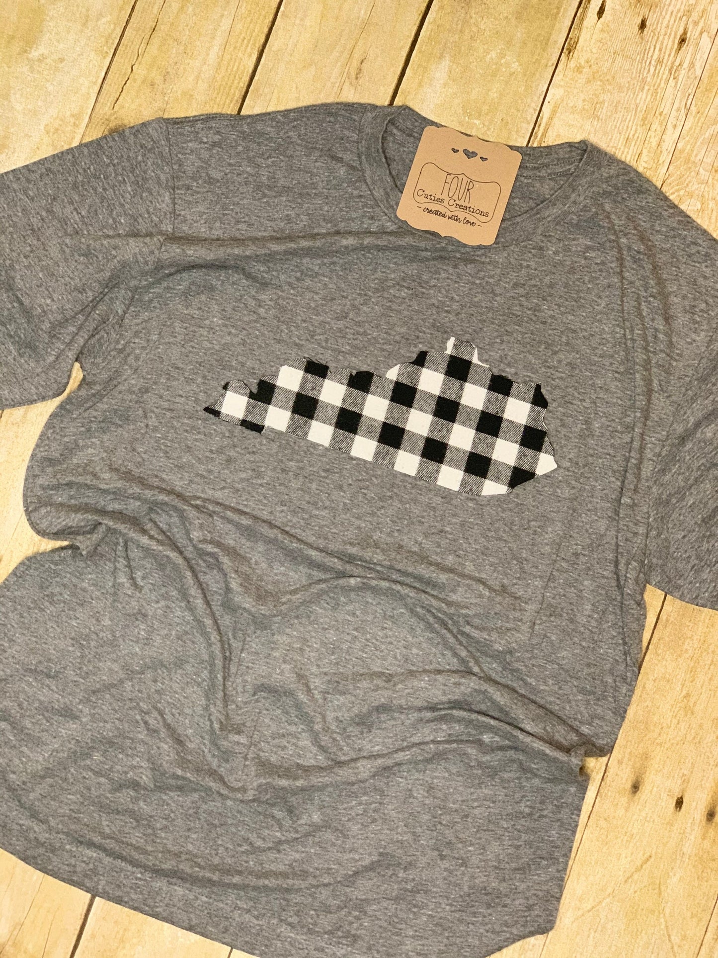 KY State Plaid Applique Tee