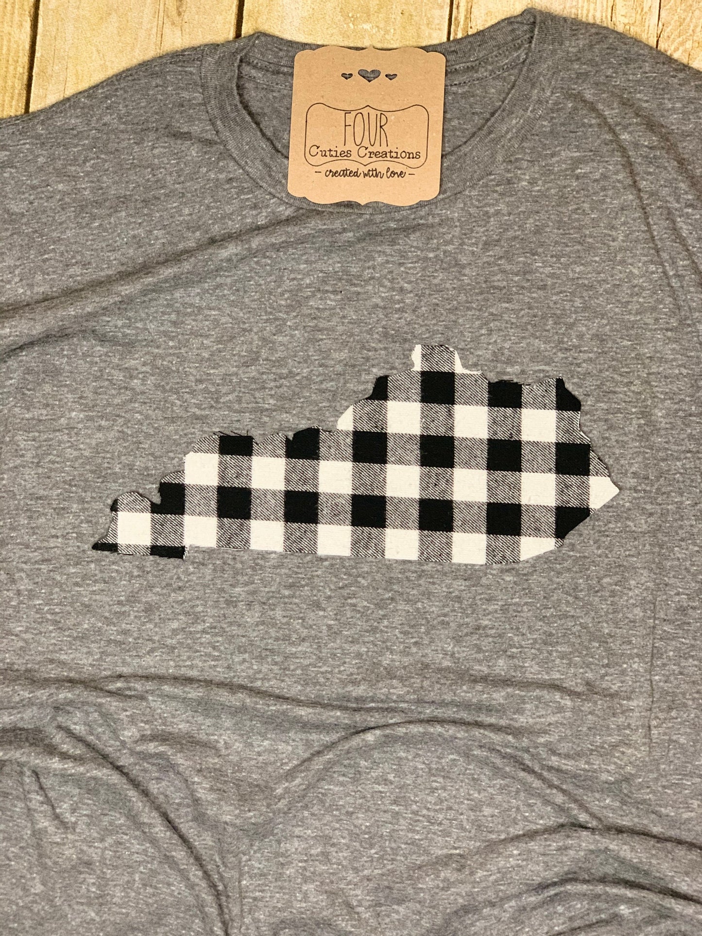 KY State Plaid Applique Tee