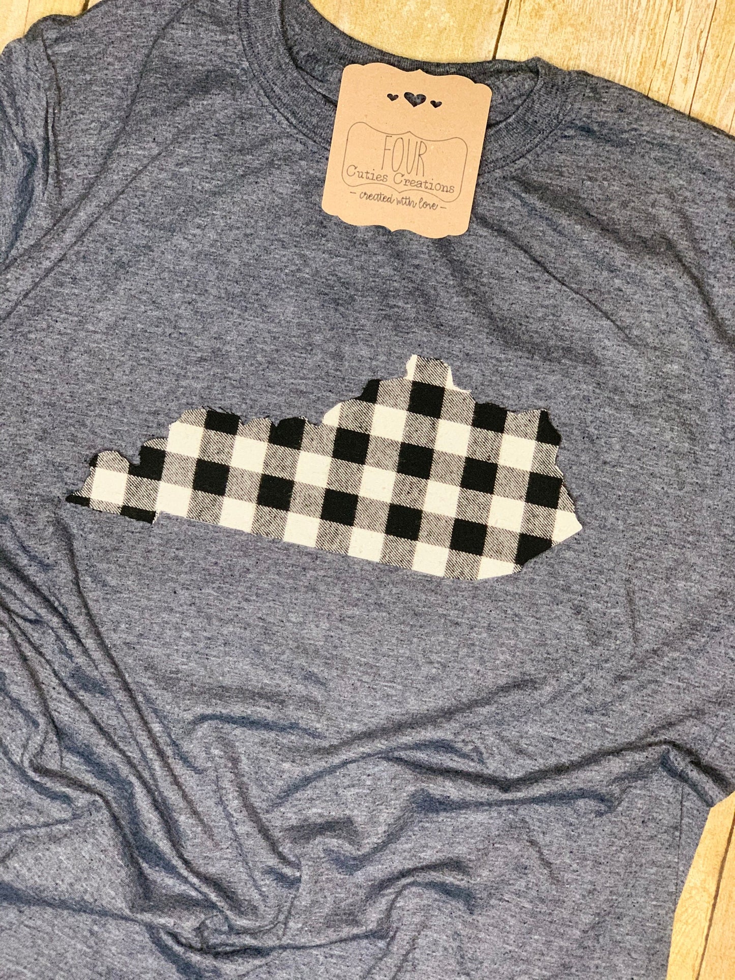 KY State Plaid Applique Tee