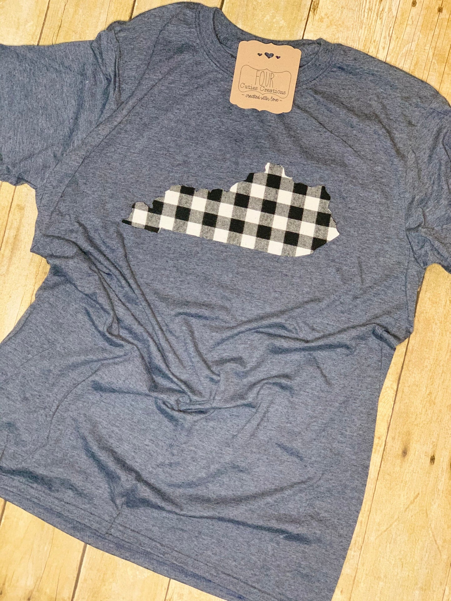 KY State Plaid Applique Tee