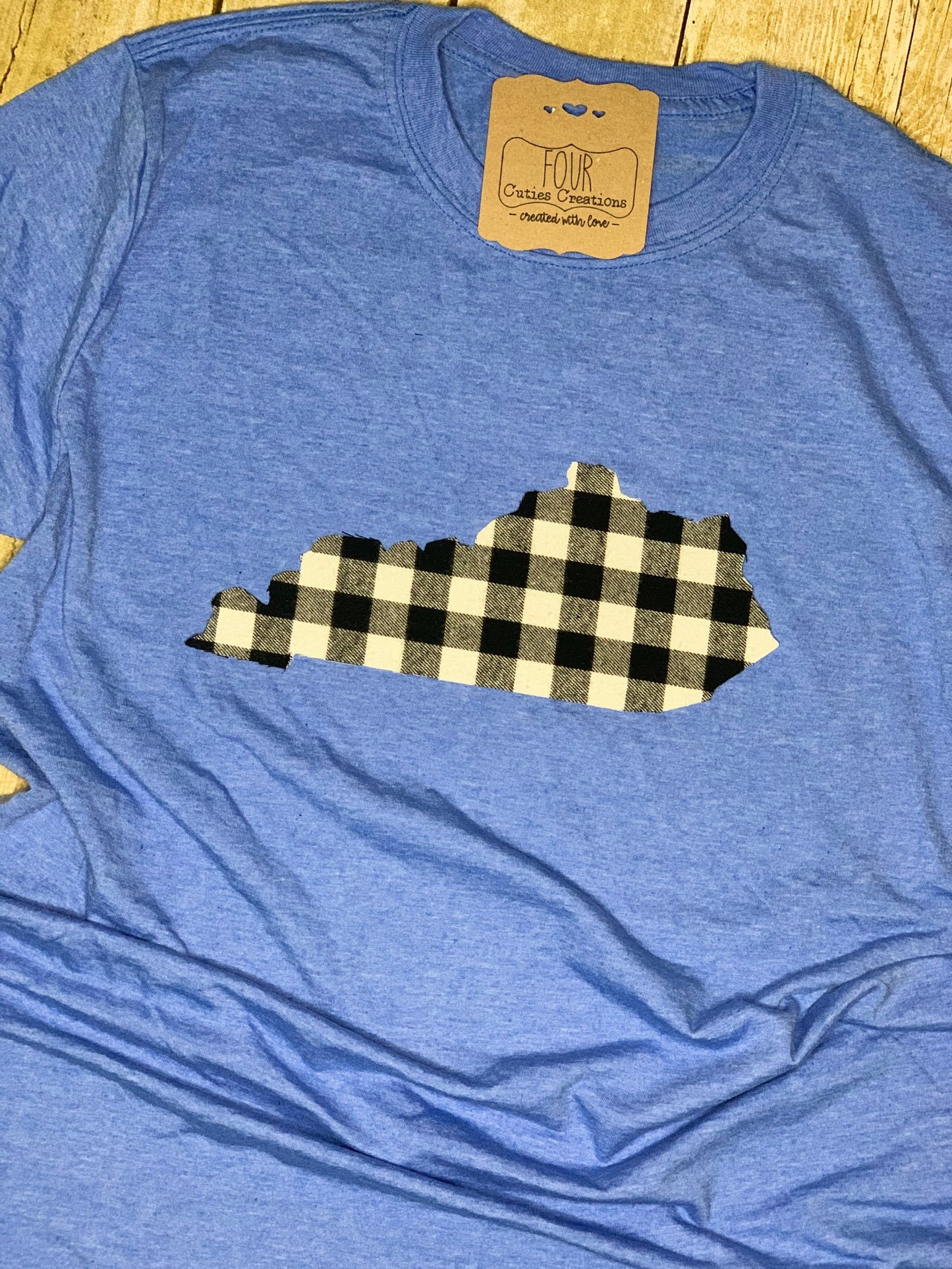KY State Plaid Applique Tee