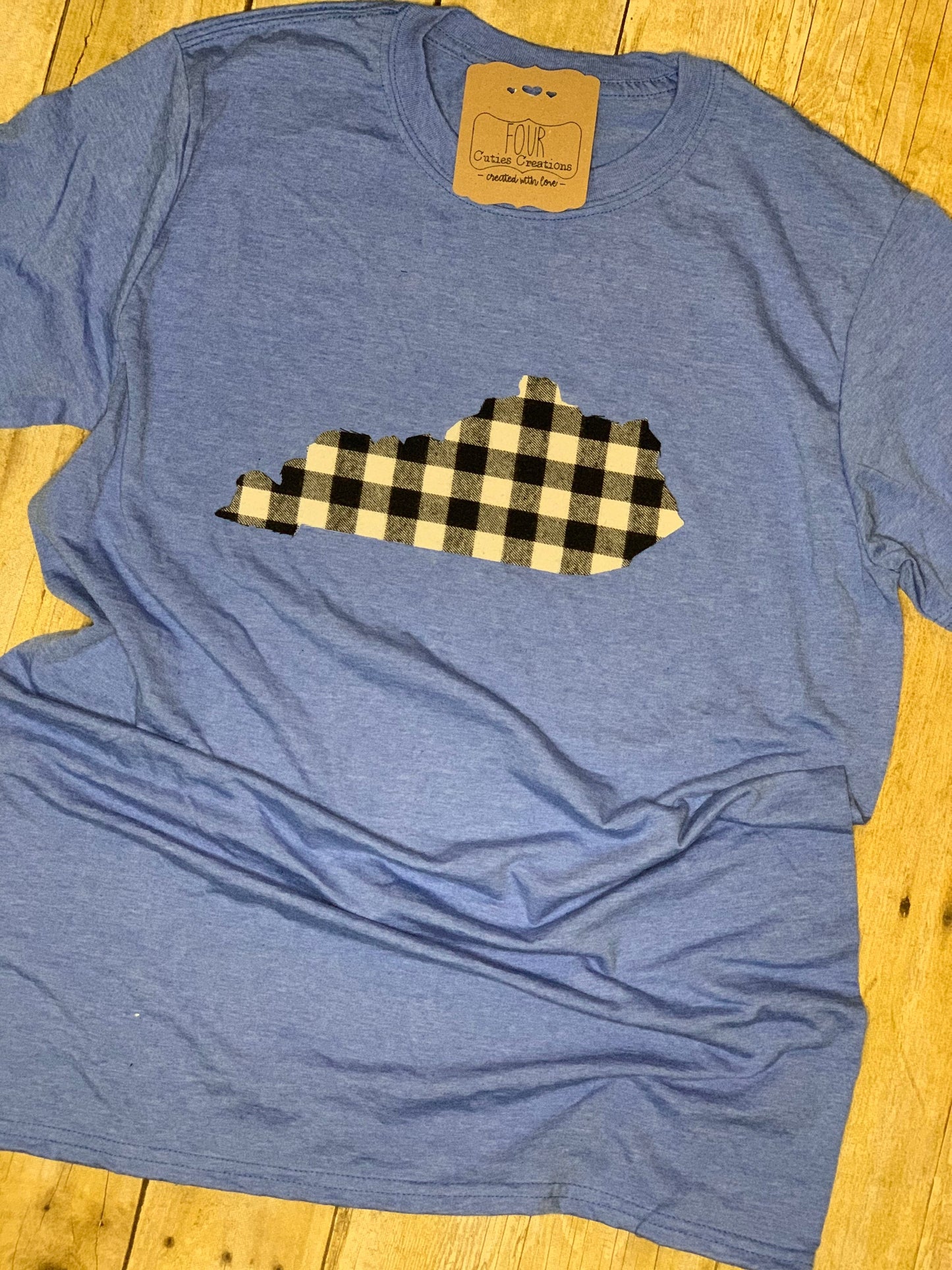 KY State Plaid Applique Tee