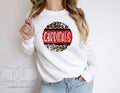 Distressed Cardinal Leopard Circle Sweatshirt or Hoodie