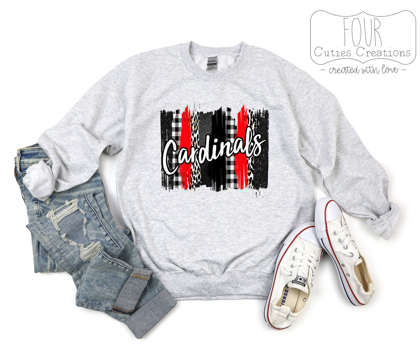 Cardinals Brushstroke Sweatshirt or Hoodie