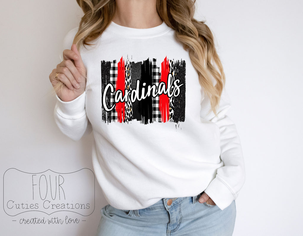 Cardinals Brushstroke Sweatshirt or Hoodie