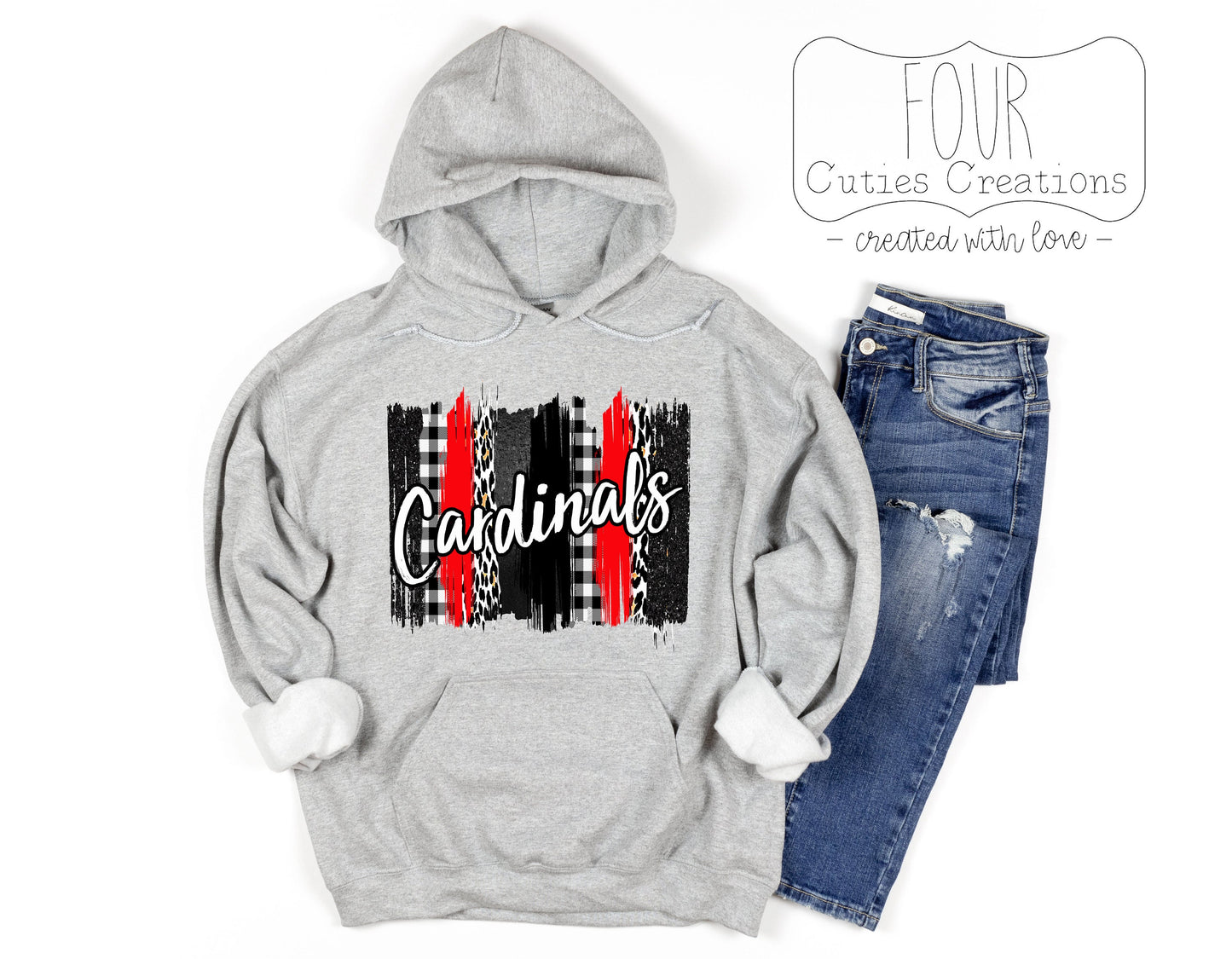 Cardinals Brushstroke Sweatshirt or Hoodie