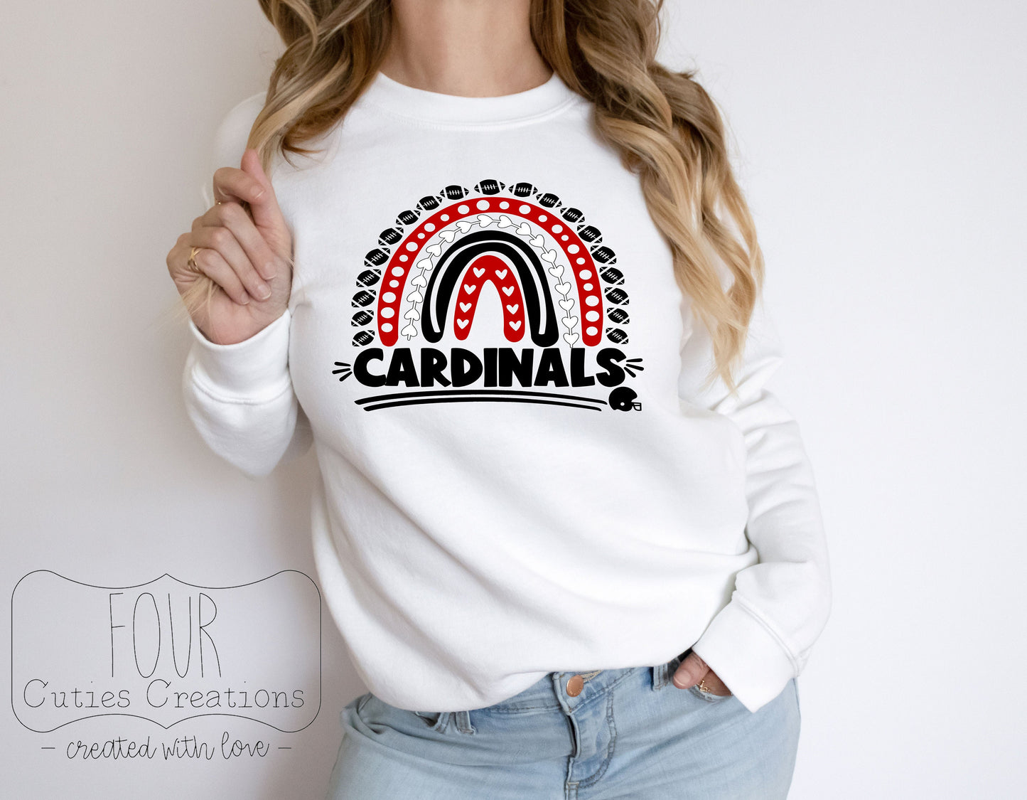 Cardinals Football Rainbow Sweatshirt