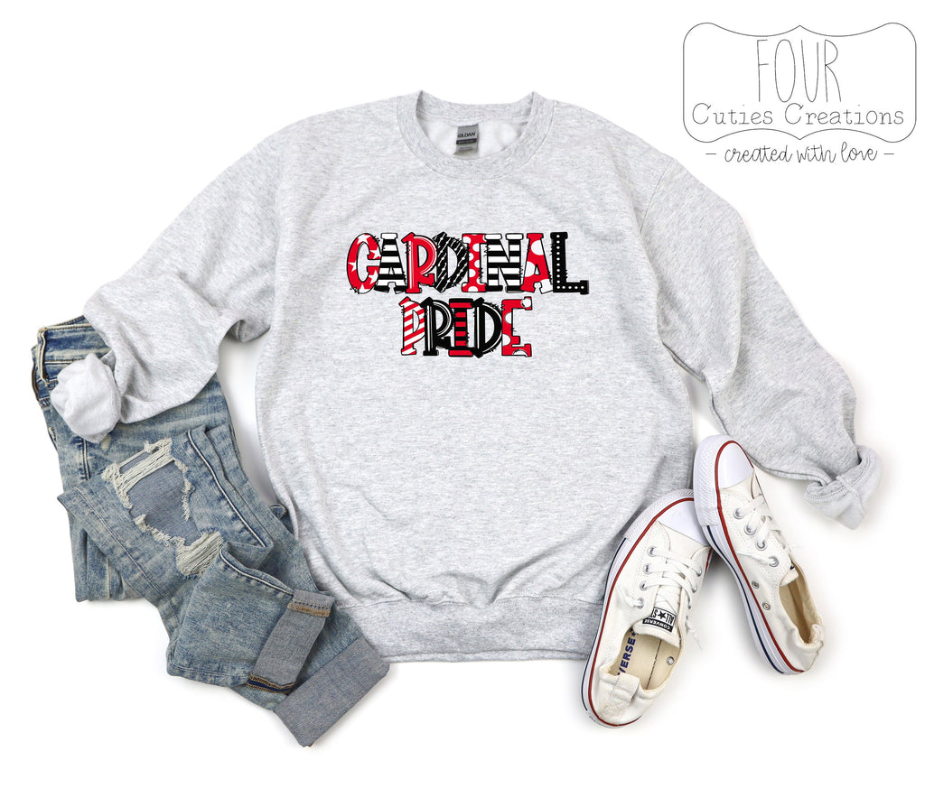 Cardinal Pride Doodle Sweatshirt or Hoodie