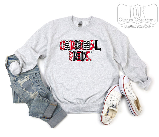 Cardinal Pride Doodle Sweatshirt or Hoodie