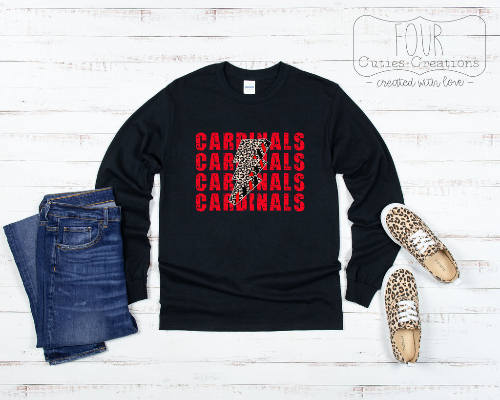Cardinal Cheetah Lightning Bolt Sweatshirt