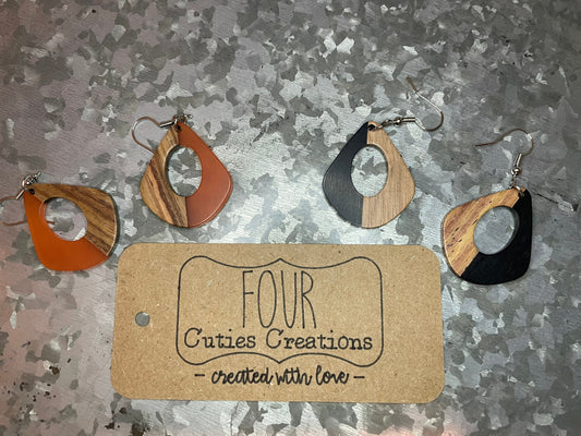 Two Tone Triangular Earring