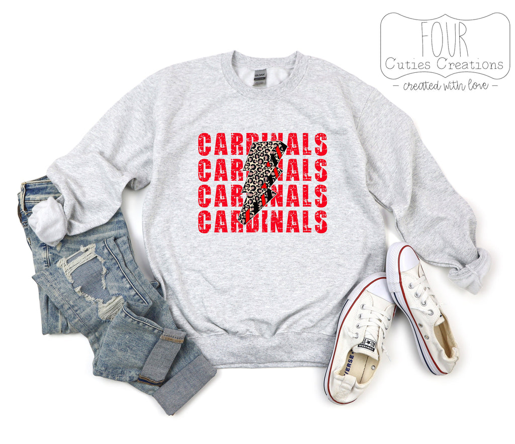 Cardinal Cheetah Lightning Bolt Sweatshirt
