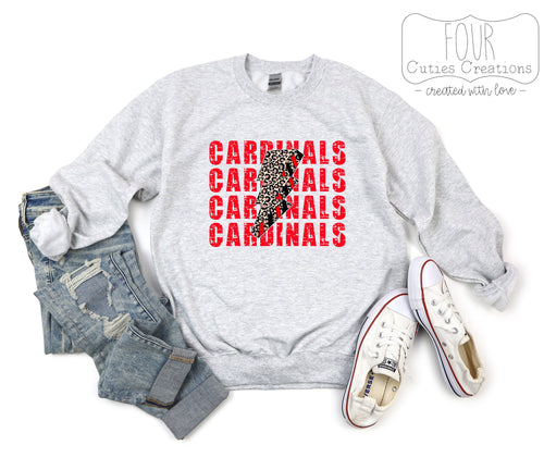 Cardinal Cheetah Lightning Bolt Sweatshirt