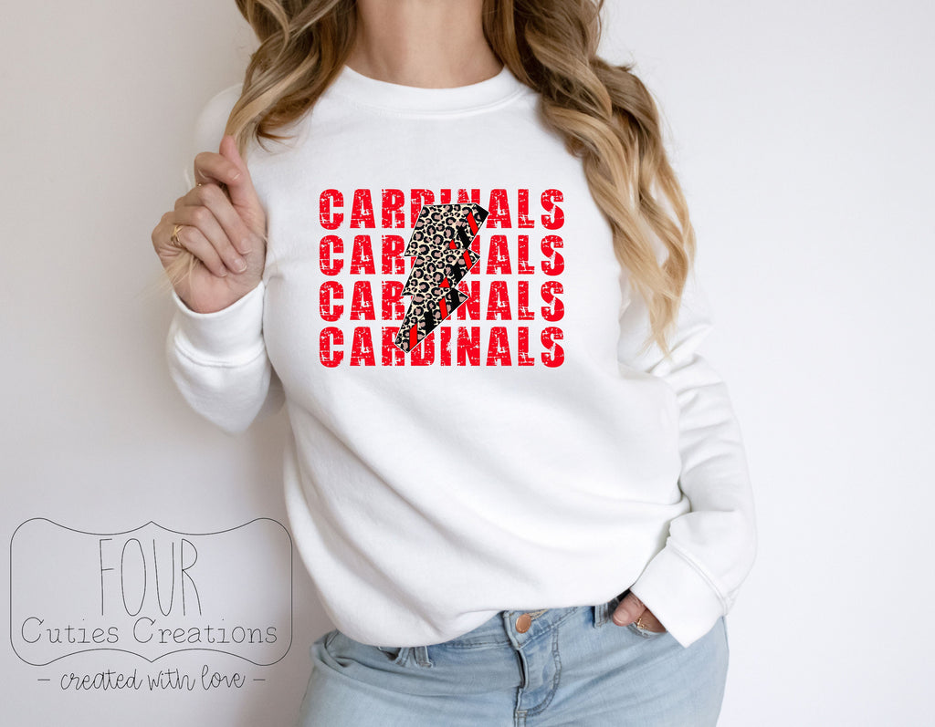 Cardinal Cheetah Lightning Bolt Sweatshirt