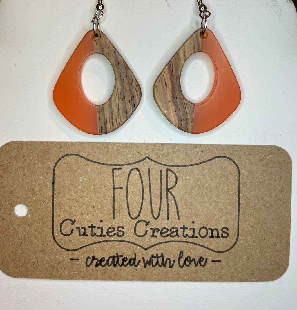 Two Tone Triangular Earring