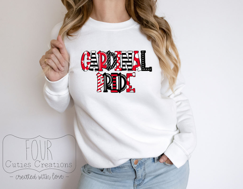 Cardinal Pride Doodle Sweatshirt or Hoodie