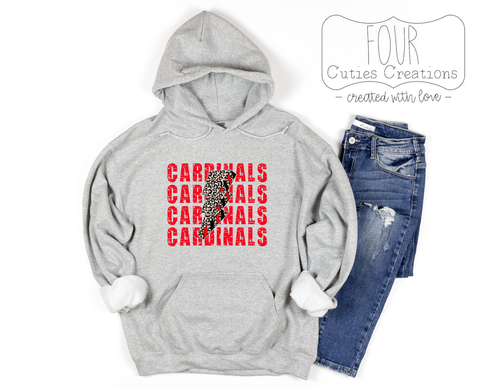Cardinal Cheetah Lightning Bolt Sweatshirt
