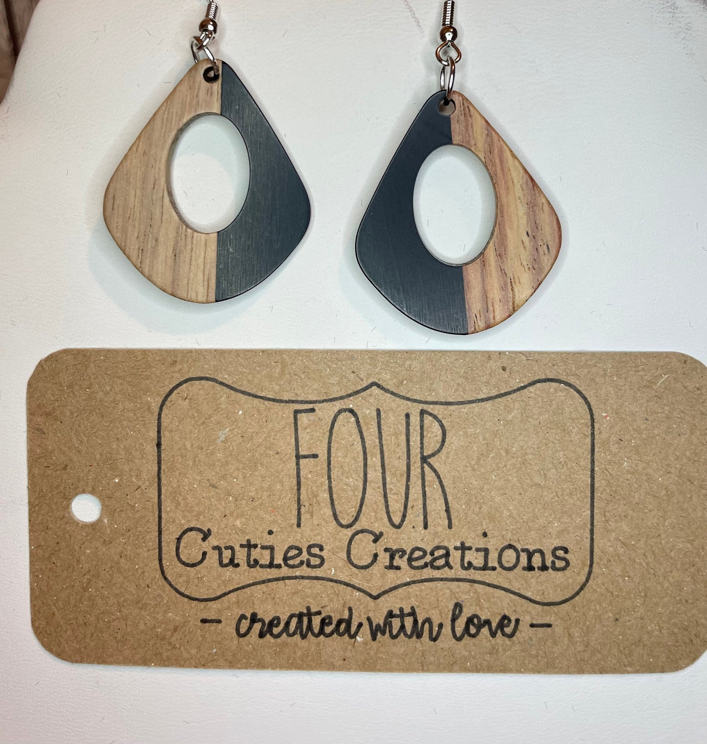 Two Tone Triangular Earring