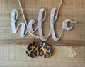 metallic leopard print faux leather earrings