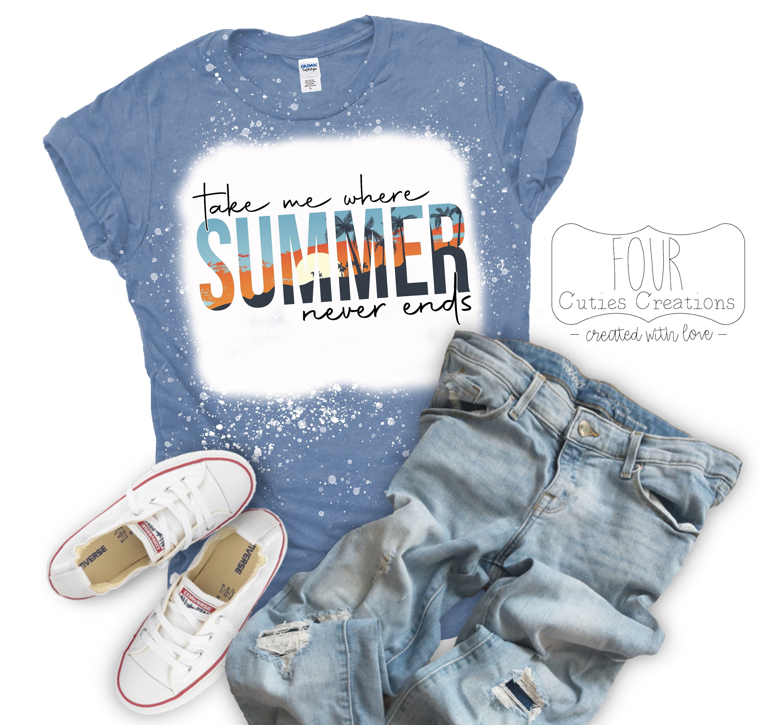 Take Me to Where Summer Never Ends Bleached Tee
