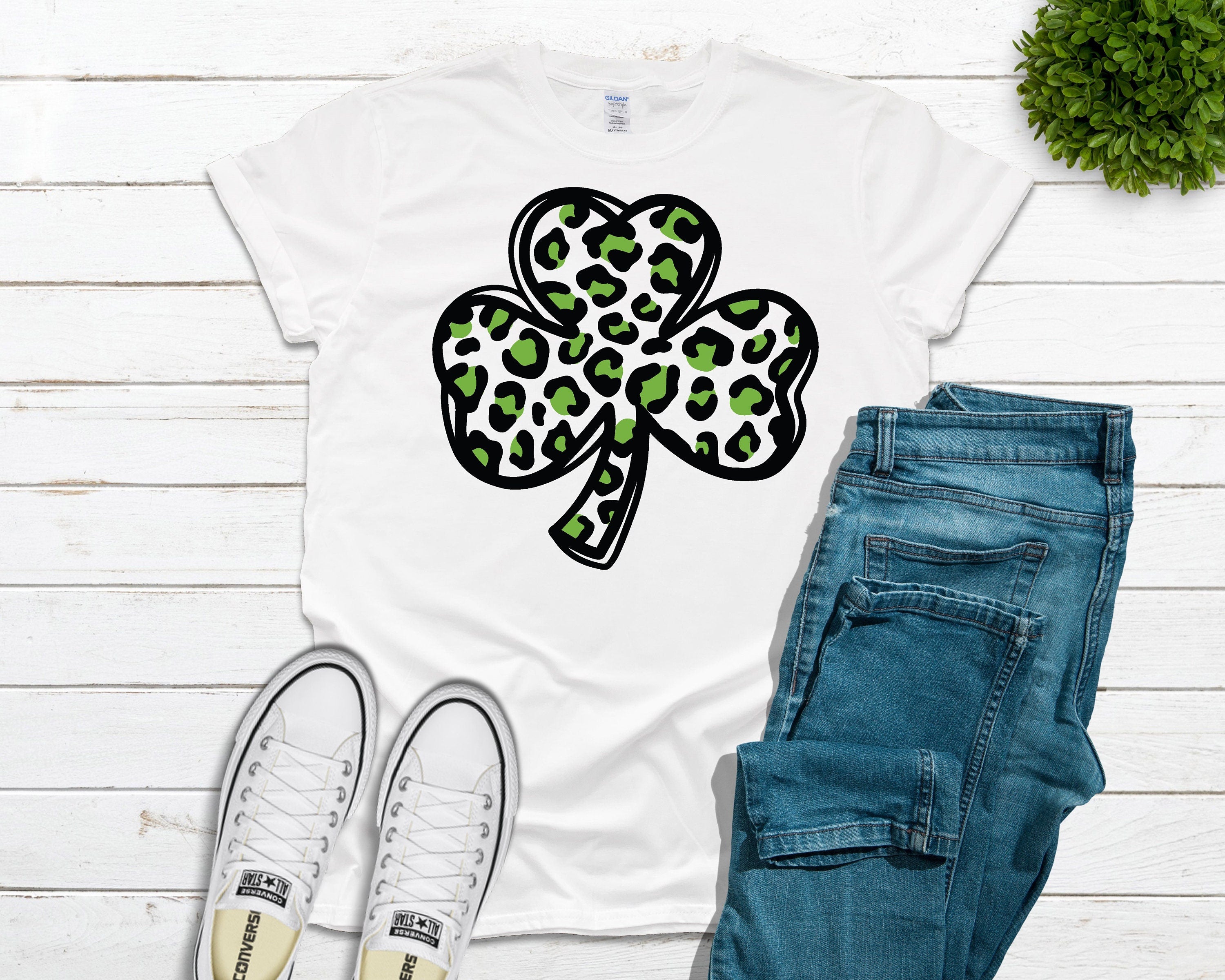 Leopard Shamrock Tee
