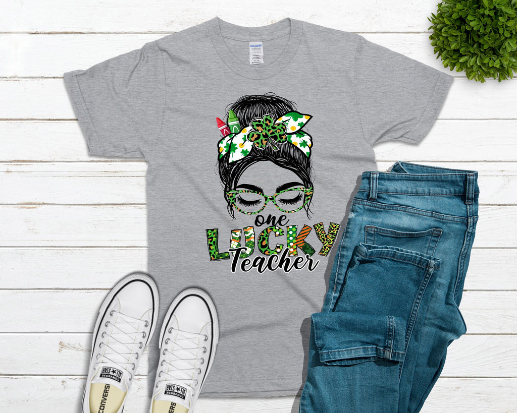 Lucky Teacher (Bleached or Solid) Tee