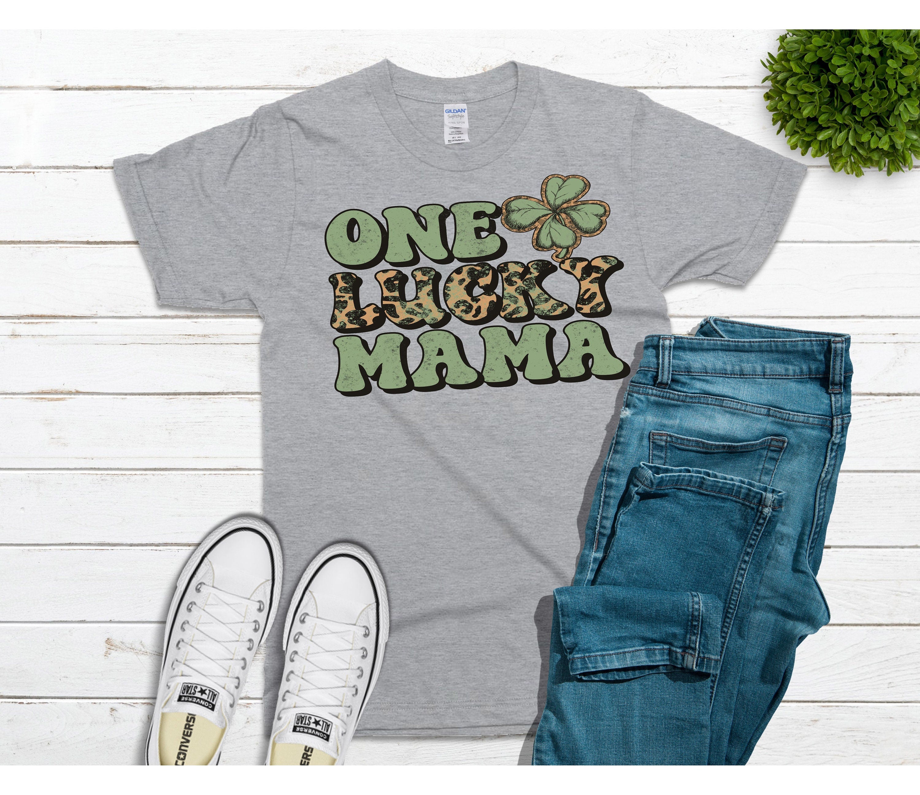 One Lucky Mama Leopard Tee