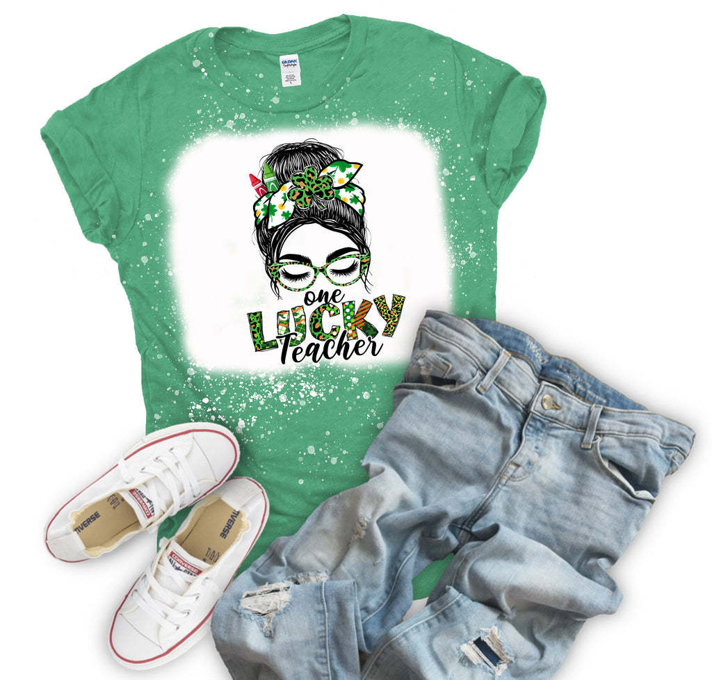 Lucky Teacher (Bleached or Solid) Tee
