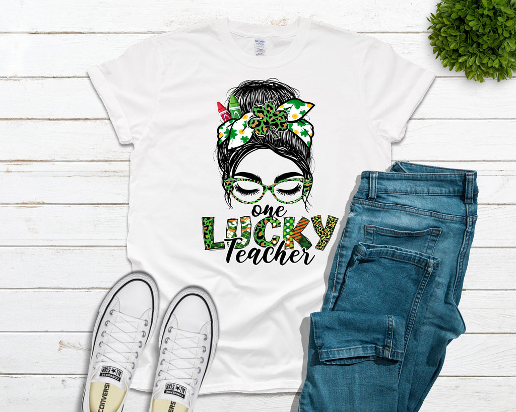 Lucky Teacher (Bleached or Solid) Tee